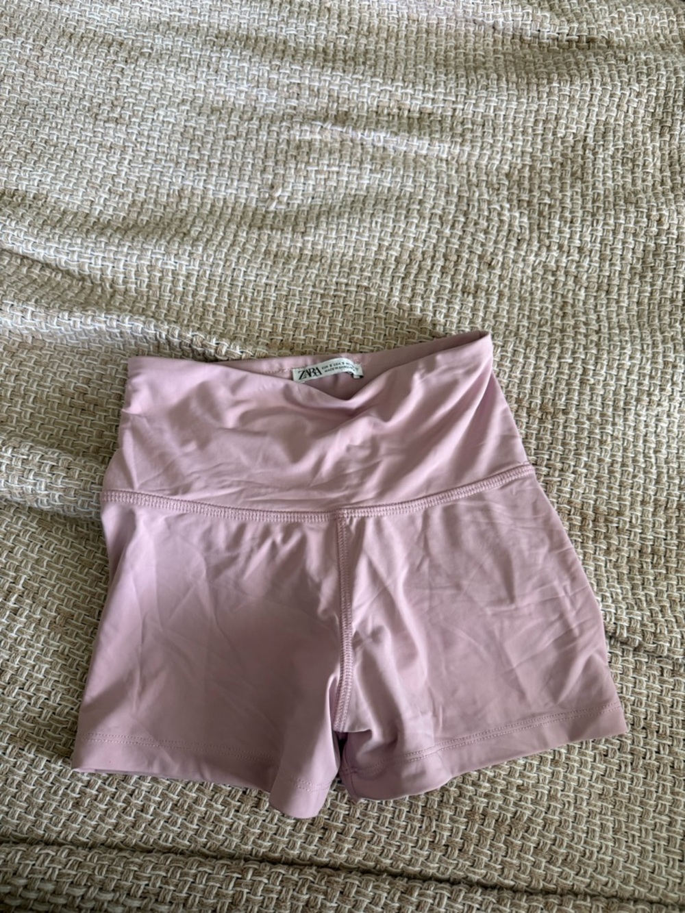 Zara High-Waist Light Pink Women’s Fitness Shorts